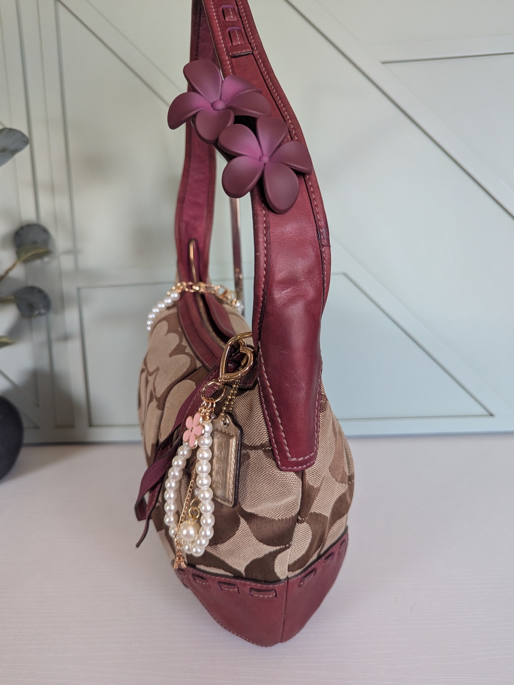 vintage Coach Ergo Signature Pleated Hobo Shoulder Bag - Picture 3 of 14